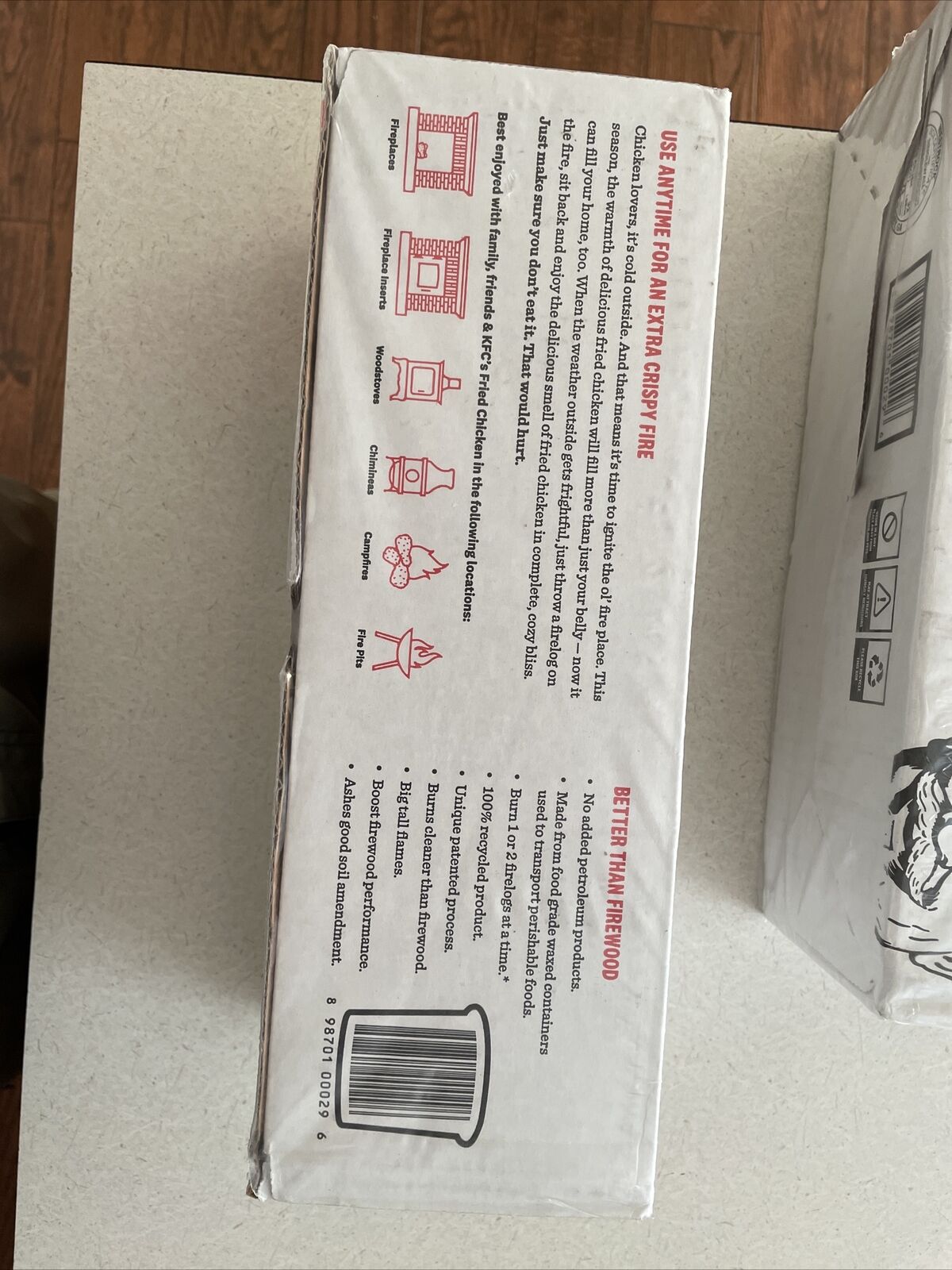 KFC 11 Herbs Spices Fire Log Enviro-Log Firelog Chicken Scented Limited Edition - Fresh Stock Dated January 2026