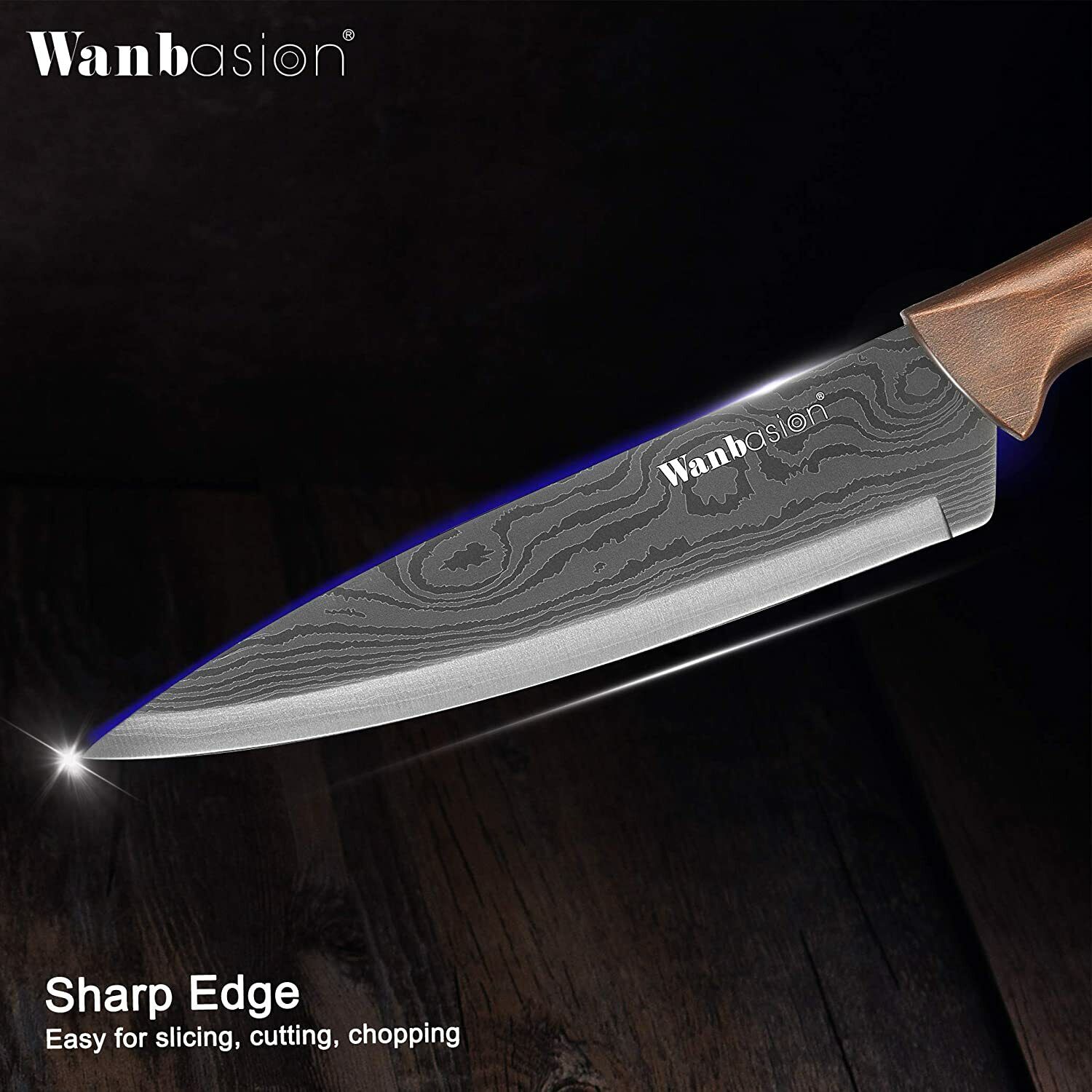 Stainless Steel Kitchen Knife Set Japanese Damascus Pattern Dishwasher Safe - Fresh Stock Dated February 2026