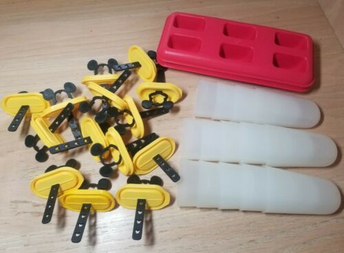 2 Sets Tupperware Mickey Mouse Popsicle or Ice/Fudge Pops Molds/Maker Black&Red - Fresh Stock Dated February 2026