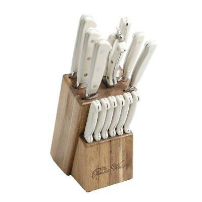 14 Piece Forged Cutlery Wooden Block Set Storage Looks Great Added Kitchen Tools - Fresh Stock Dated January 2026