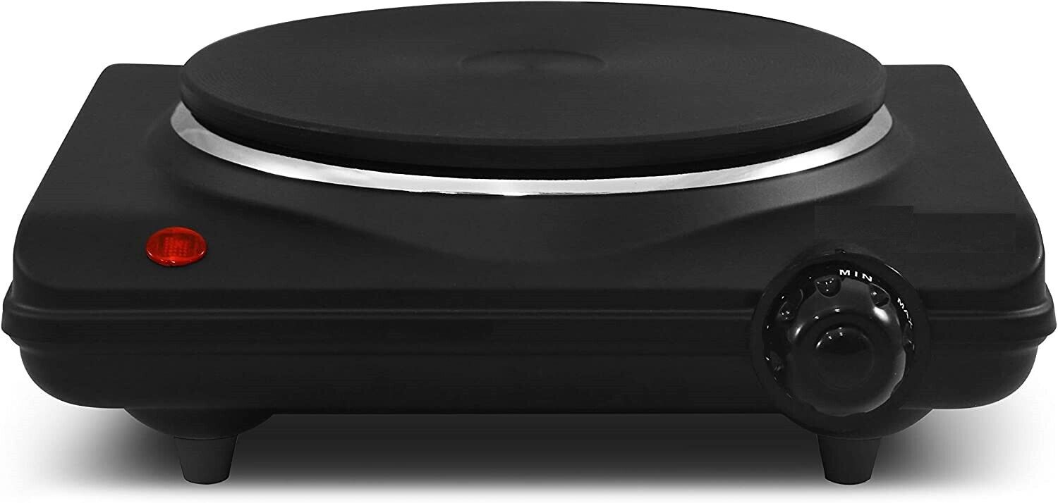 Single Stove Electric Burner With Flat Cooking Plate Portable Camping Cooker NEW - Fresh Stock Dated February 2026