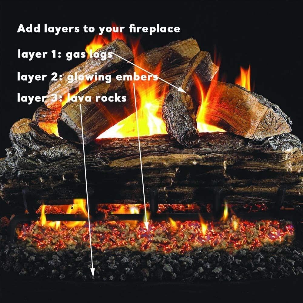 Unifalsy Gas Fireplace Embers, 6 Oz Rock Wool Glowing Embers for Gas Logs - Fresh Stock Dated January 2026
