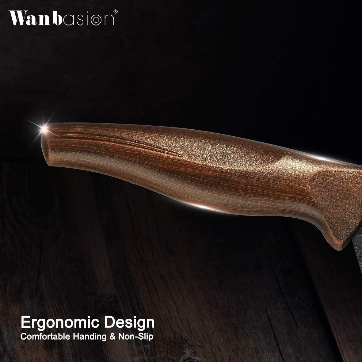 Stainless Steel Kitchen Knife Set Japanese Damascus Pattern Dishwasher Safe - Fresh Stock Dated February 2026