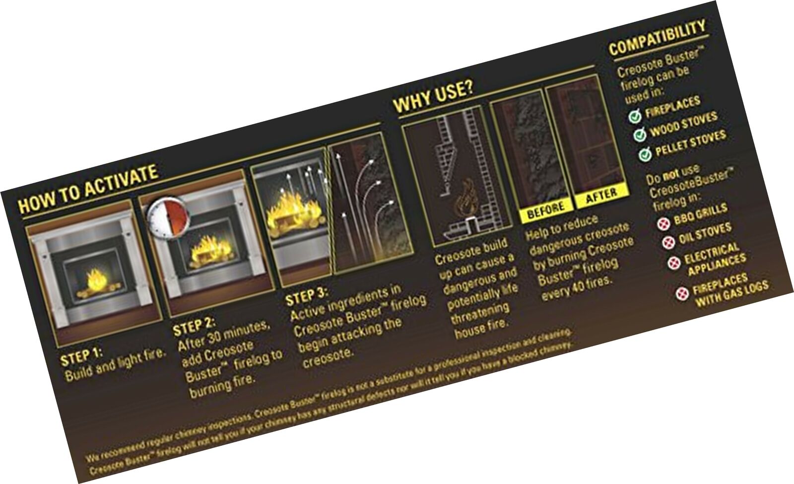 Pine Mountain First Alert Creosote Buster Chimney Cleaning Safety Fire Log - Fresh Stock Dated December 2025