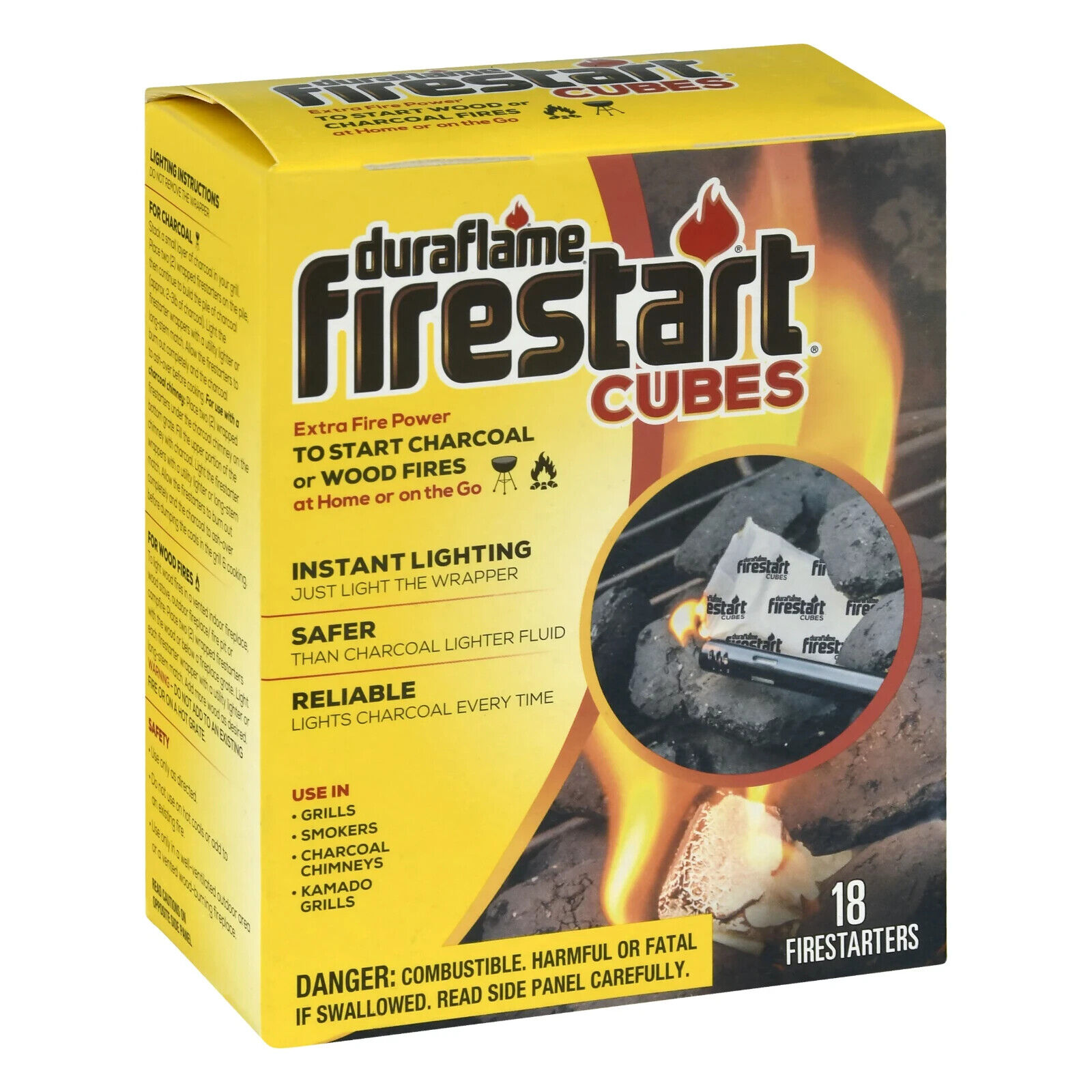 Duraflame Firestart Cubes 18-Pack, Fire Starters for Wood or Charcoal - Fresh Stock Dated January 2026