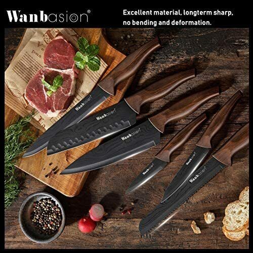Stainless Steel Kitchen Knife Set Japanese Damascus Pattern Dishwasher Safe - Fresh Stock Dated February 2026