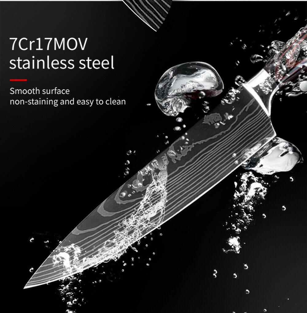 4Piece Kitchen Knife Set Damascus Style Stainless Steel Professional Chef Knives - Fresh Stock Dated January 2026