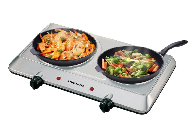 Double Burner Electric Cooktop Portable Infrared Camping Two Plate Cooking Stove - Fresh Stock Dated February 2026