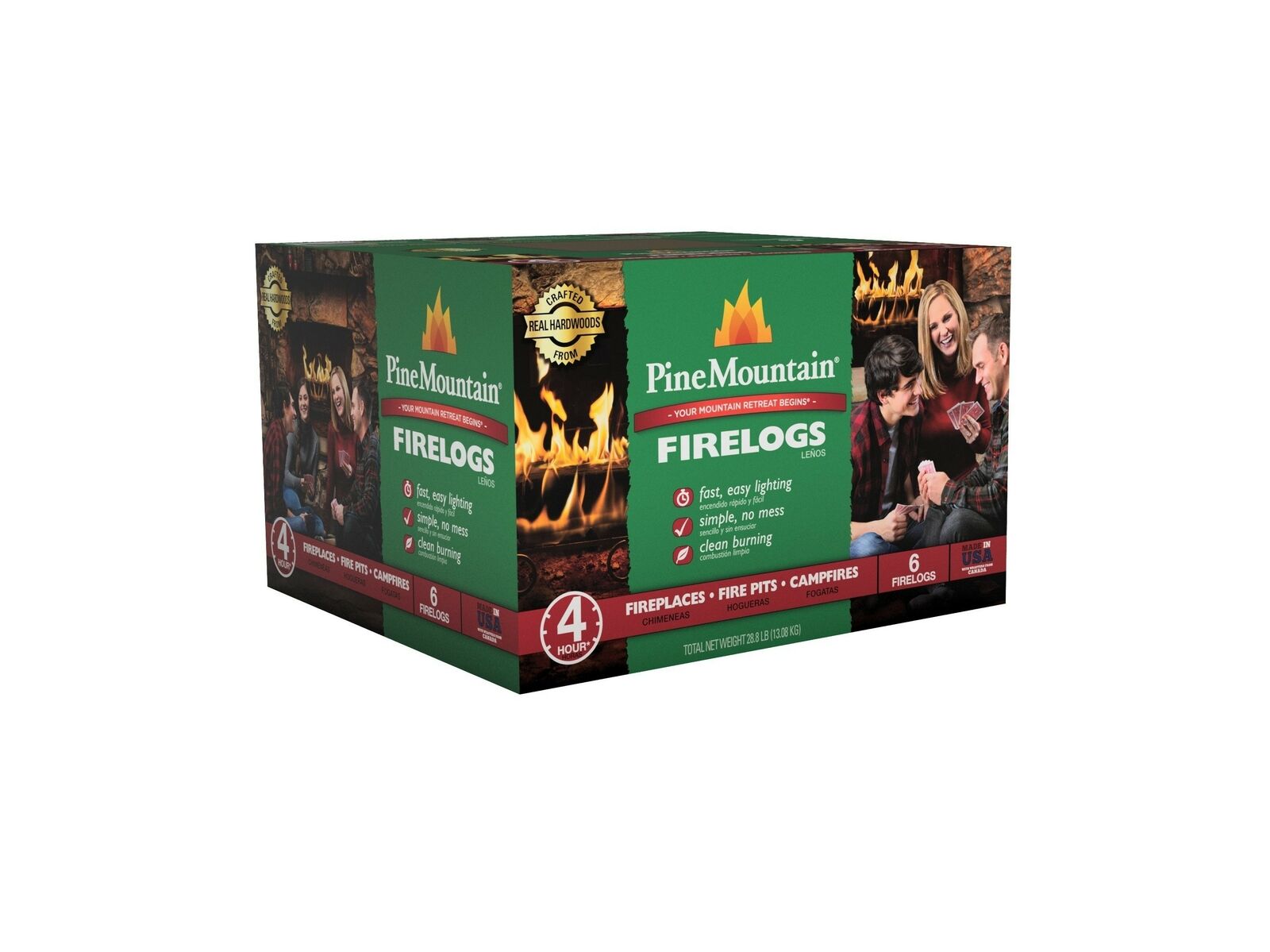 Pine Mountain Traditional 4-Hour Firelog, 6 Logs Long Burning Firelog for Cam... - Fresh Stock Dated January 2026