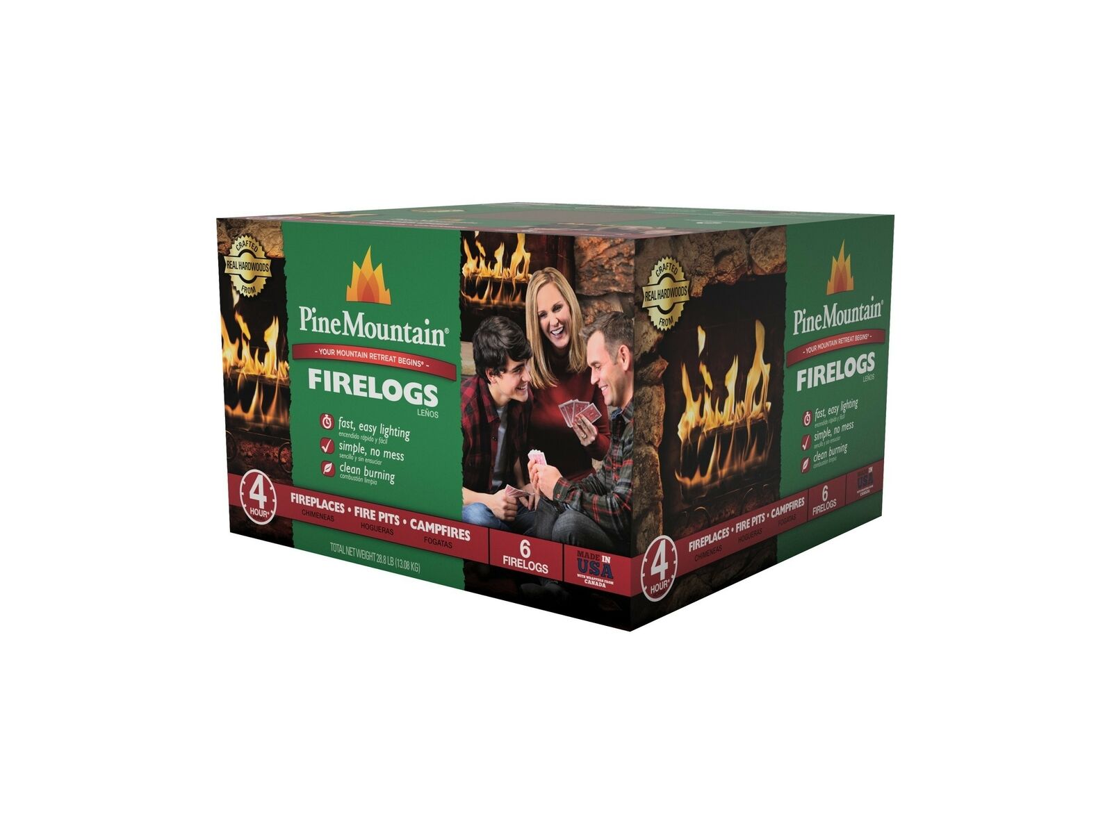 Pine Mountain Traditional 4-Hour Firelog, 6 Logs Long Burning Firelog for Cam... - Fresh Stock Dated January 2026