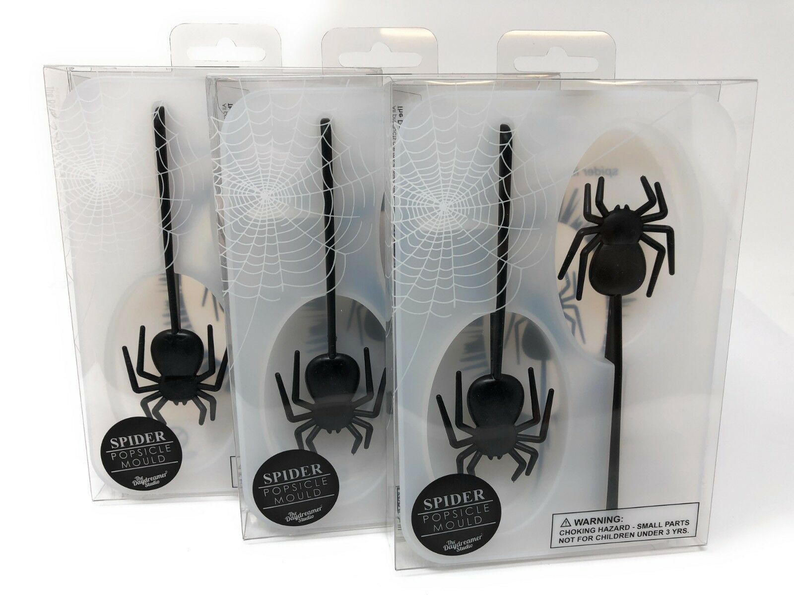 Halloween Spider Ice Lolly Pop Mould Popsicle Fun Novelty Kitchen TRIPLE PACK - Fresh Stock Dated February 2026