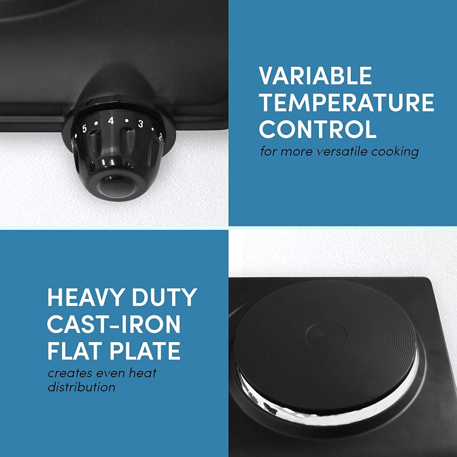 Portable Single Electric Burner Hot Plate Stove Dorm RV Travel Cook Countertop - Fresh Stock Dated February 2026