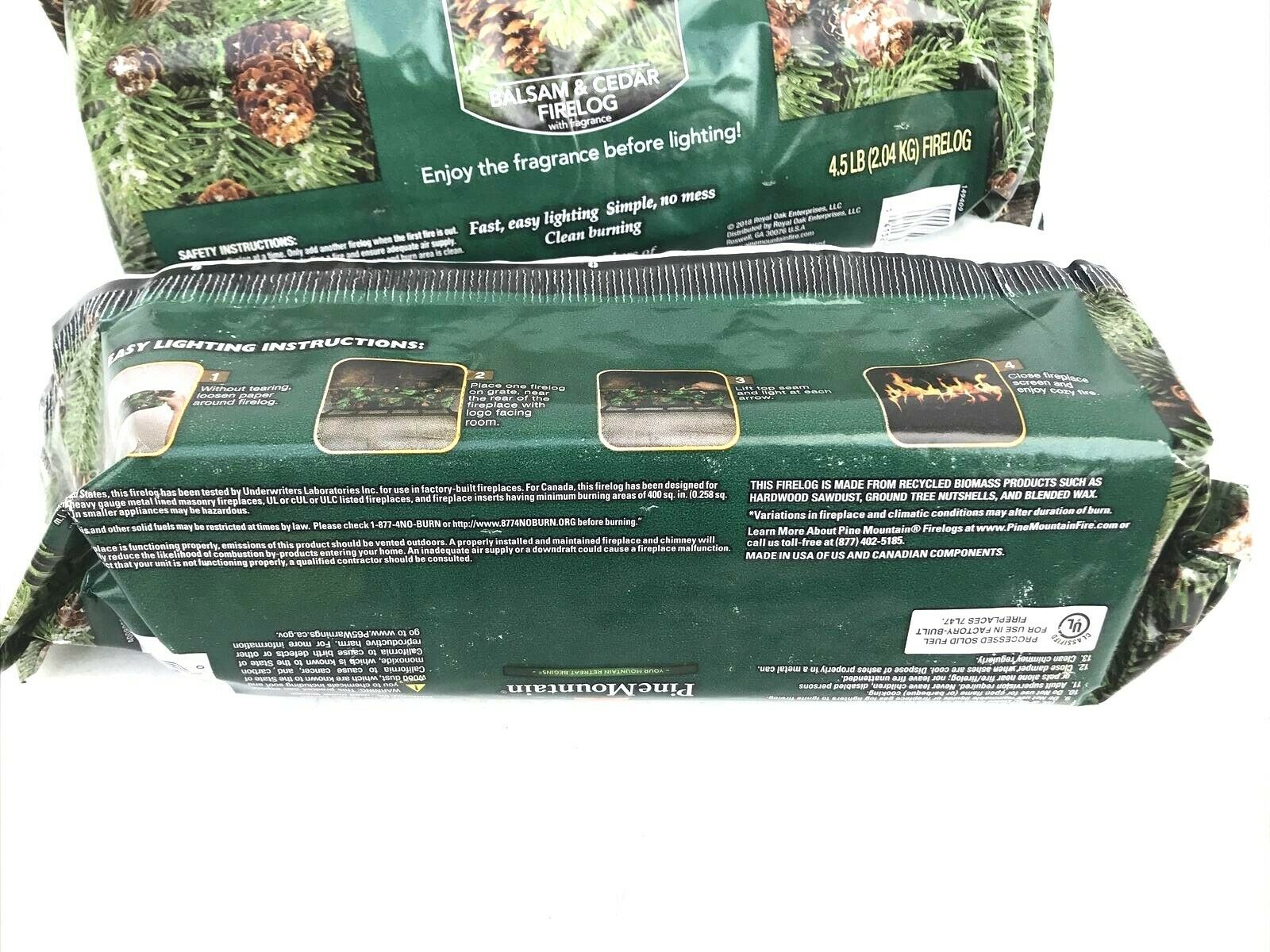 1- Yankee Candle Balsam & Cedar Firelog Fragrance Scented Fire Log 3 Hour Burn - Fresh Stock Dated December 2025