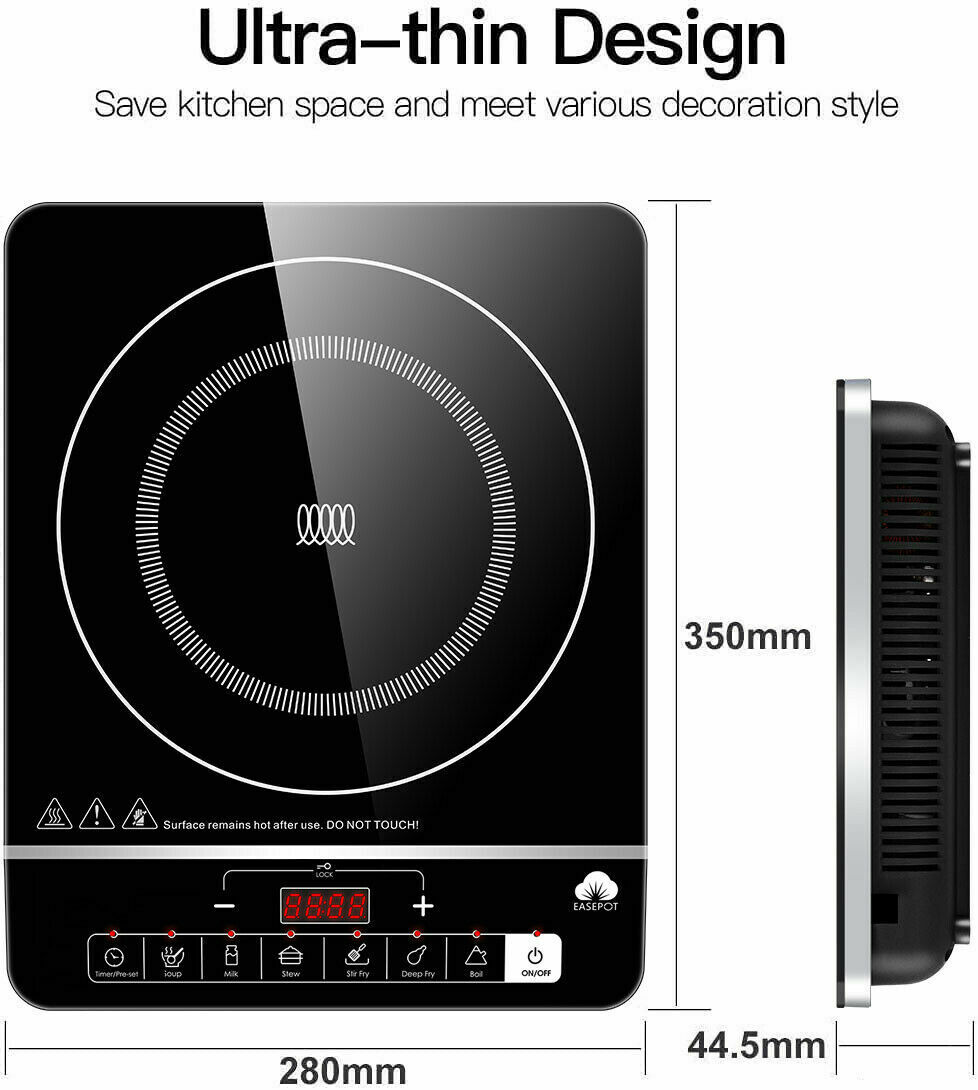EASEPOT Portable Induction Cooktop 1800W Burner Countertop Cooker Hot Pot Stove - Fresh Stock Dated February 2026