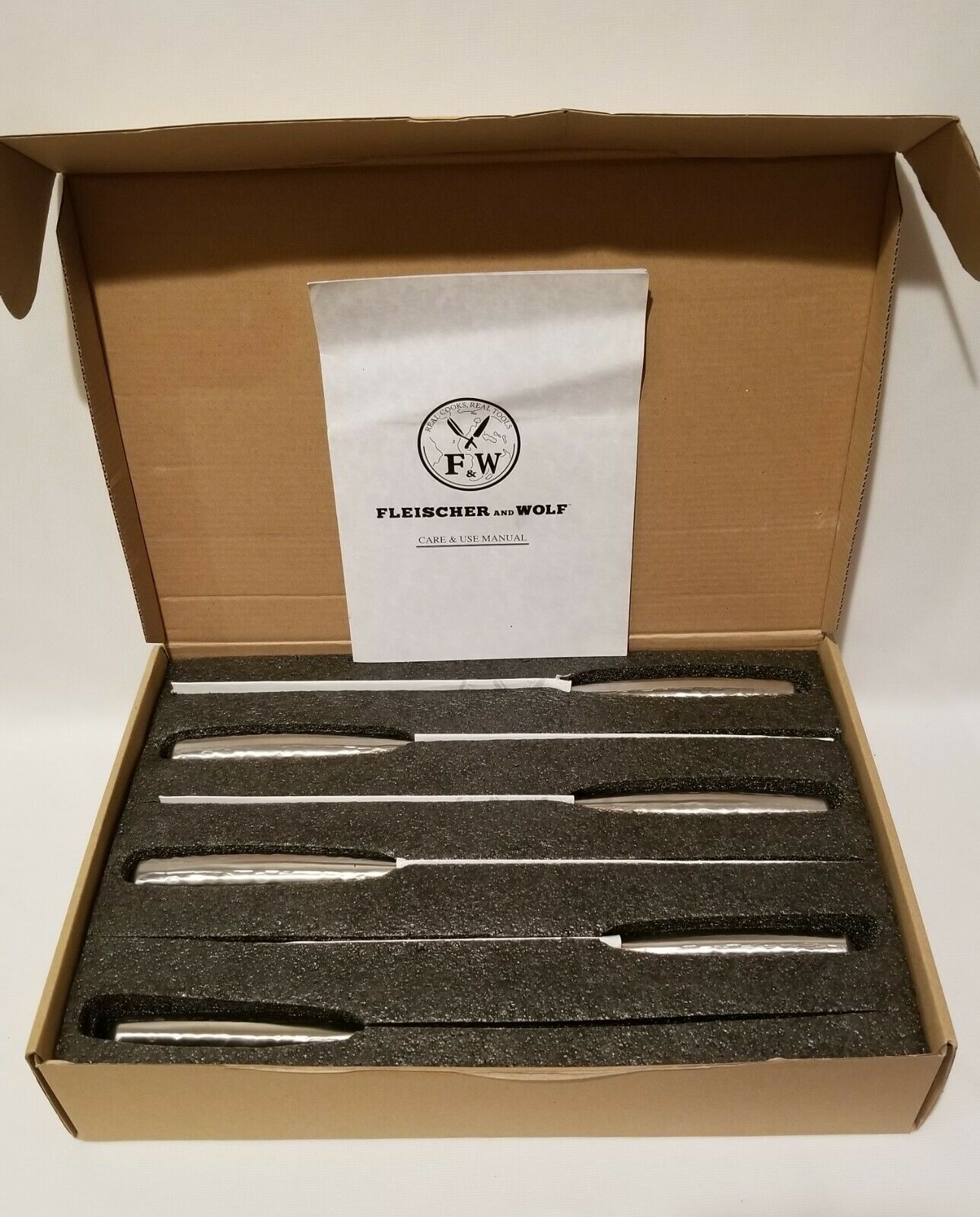 Fleischer And Wolf 7 Pc Seville Hammered Knife Set With Block New In Box - Fresh Stock Dated February 2026