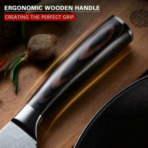 7'' Stainless Kitchen Knife Cleaver Steel Japanese Damascus Style Chef's Knife - Fresh Stock Dated January 2026