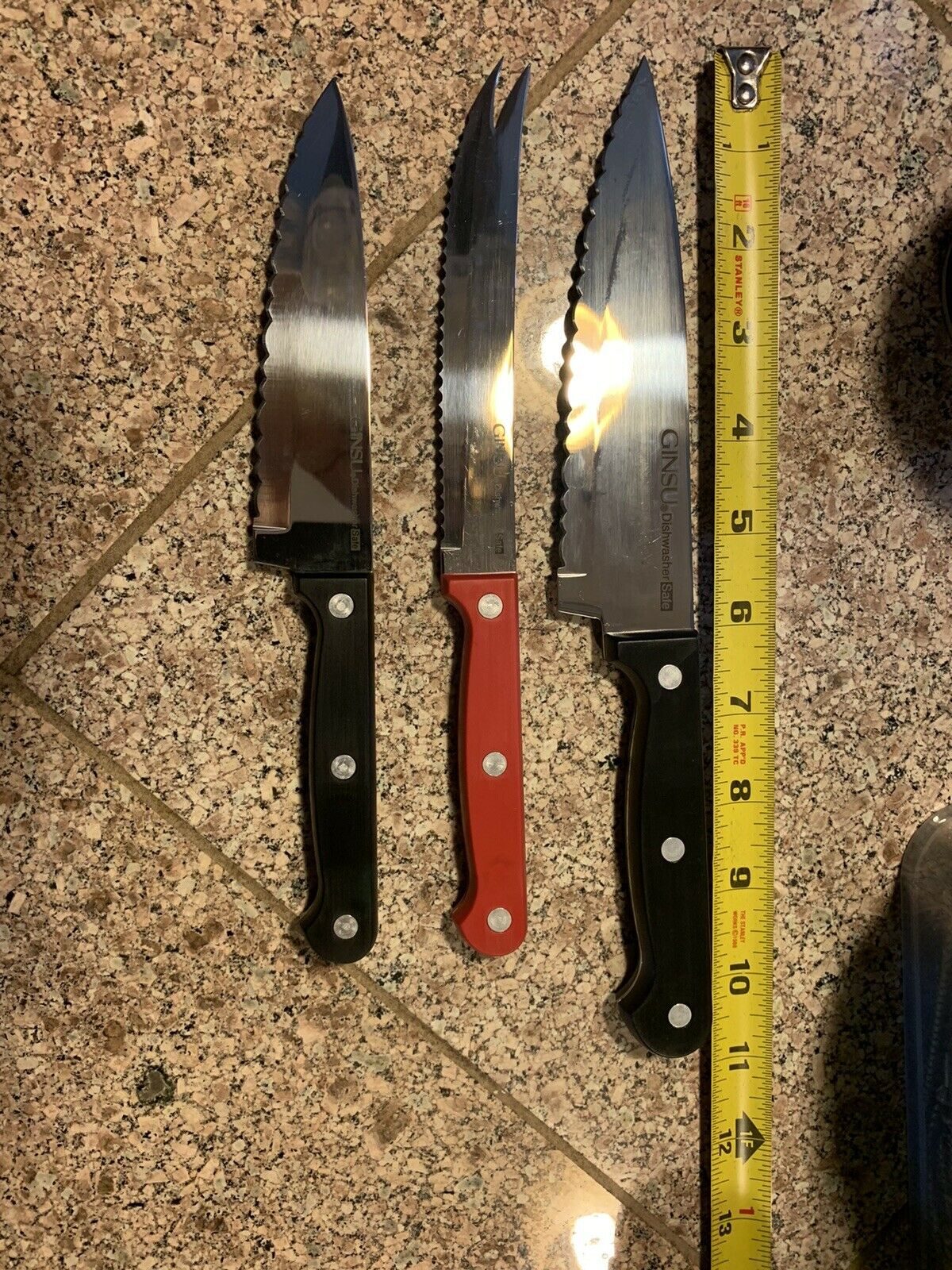 (3 PACK ) GINSU ESSENTIAL Serrated KNIFE Set DISHWASHER SAFE - Fresh Stock Dated January 2026