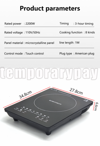 2200W Portable Induction Cooktop Countertop Single Cooker Burner Stove Hot Plate - Fresh Stock Dated January 2026