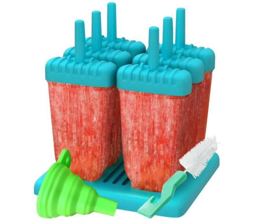Juego de 6-12 moldes reutilizables de silicona para paletas heladas - Fresh Stock Dated February 2026
