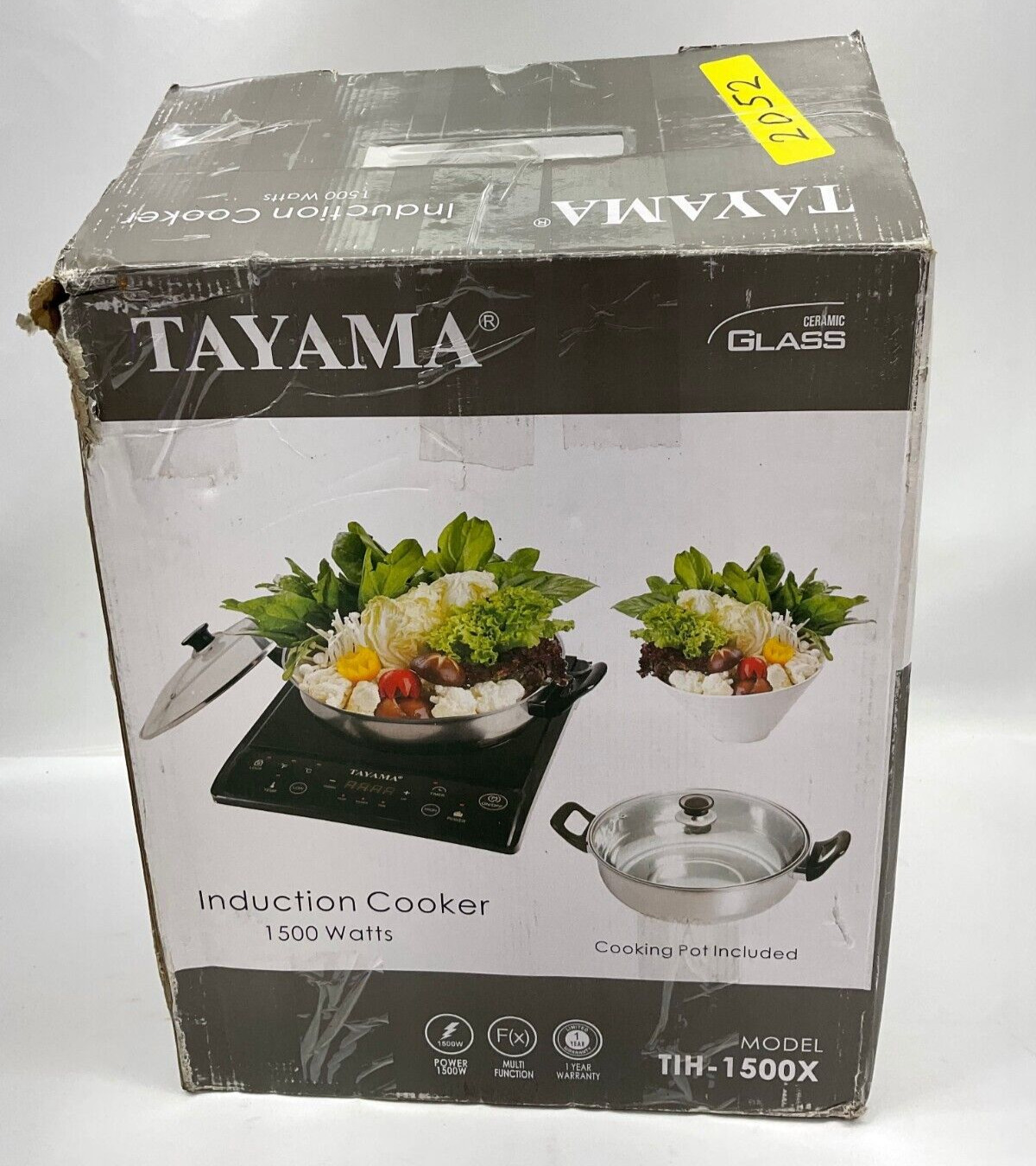 Tayama TIH-1500X Induction Cooker with Cooking Pot, Portable, Black - Fresh Stock Dated February 2026