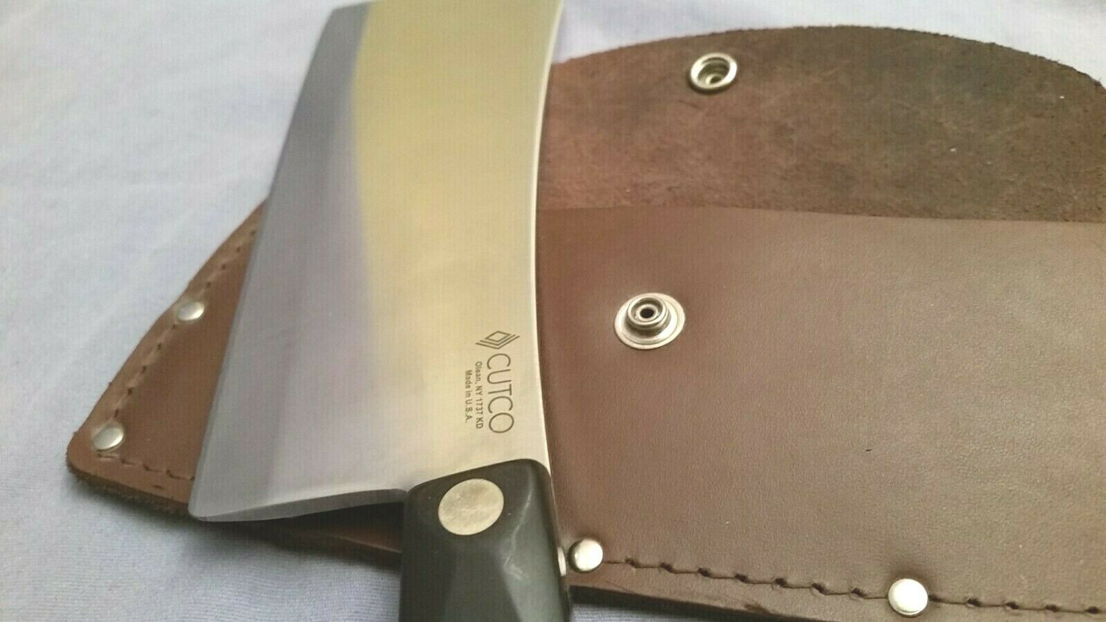 Cutco 1737 KD Cleaver, leather sheath, made in USA, sharp! High Carbon Stainless - Fresh Stock Dated February 2026
