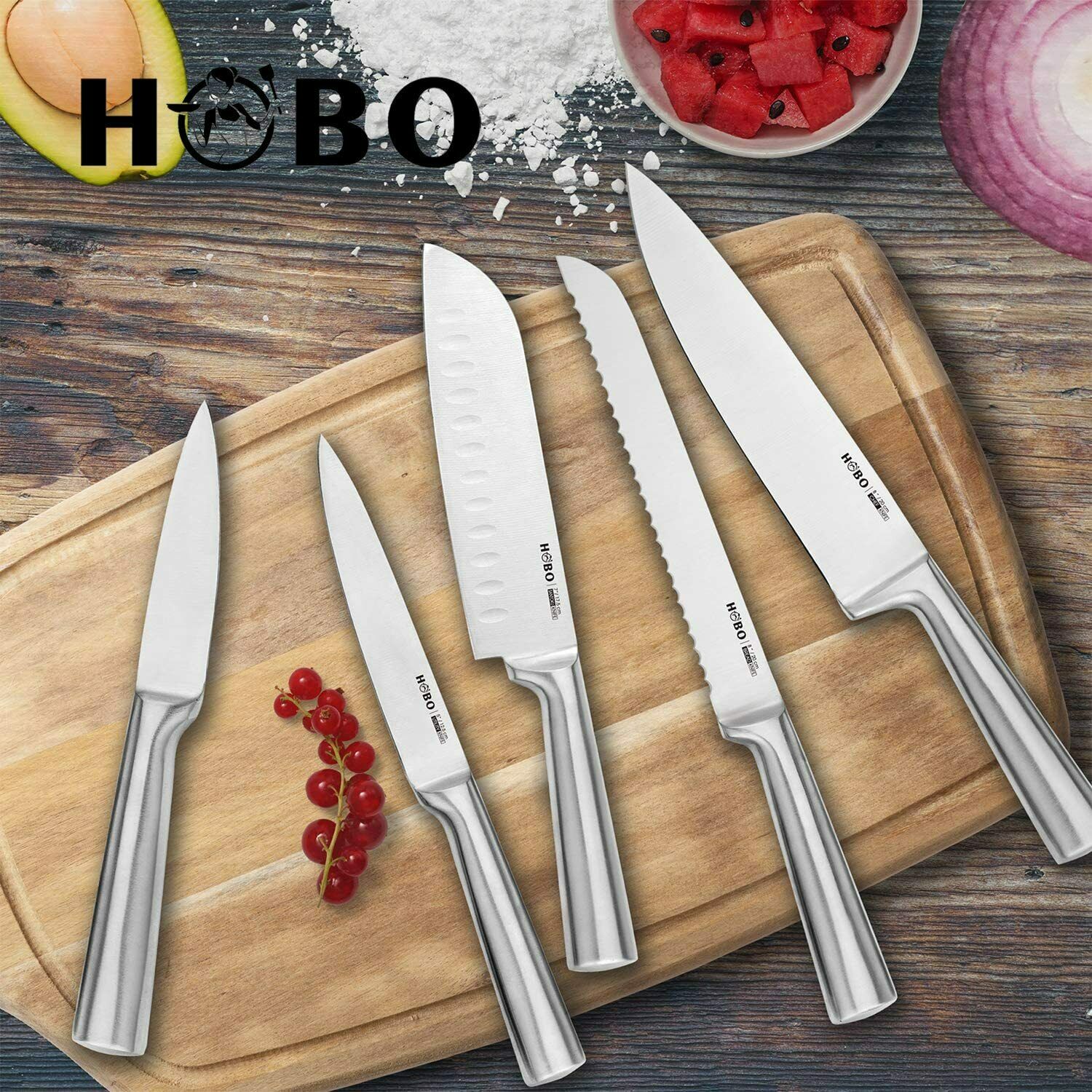 5Pcs kitchen knife set Professional Stainless Steel Cutlery Kitchen Chef Knife - Fresh Stock Dated January 2026
