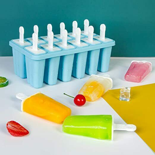 12 Cavities Popsicle Molds, Reusable Silicone Popsicle Molds, Easy Release - Fresh Stock Dated February 2026