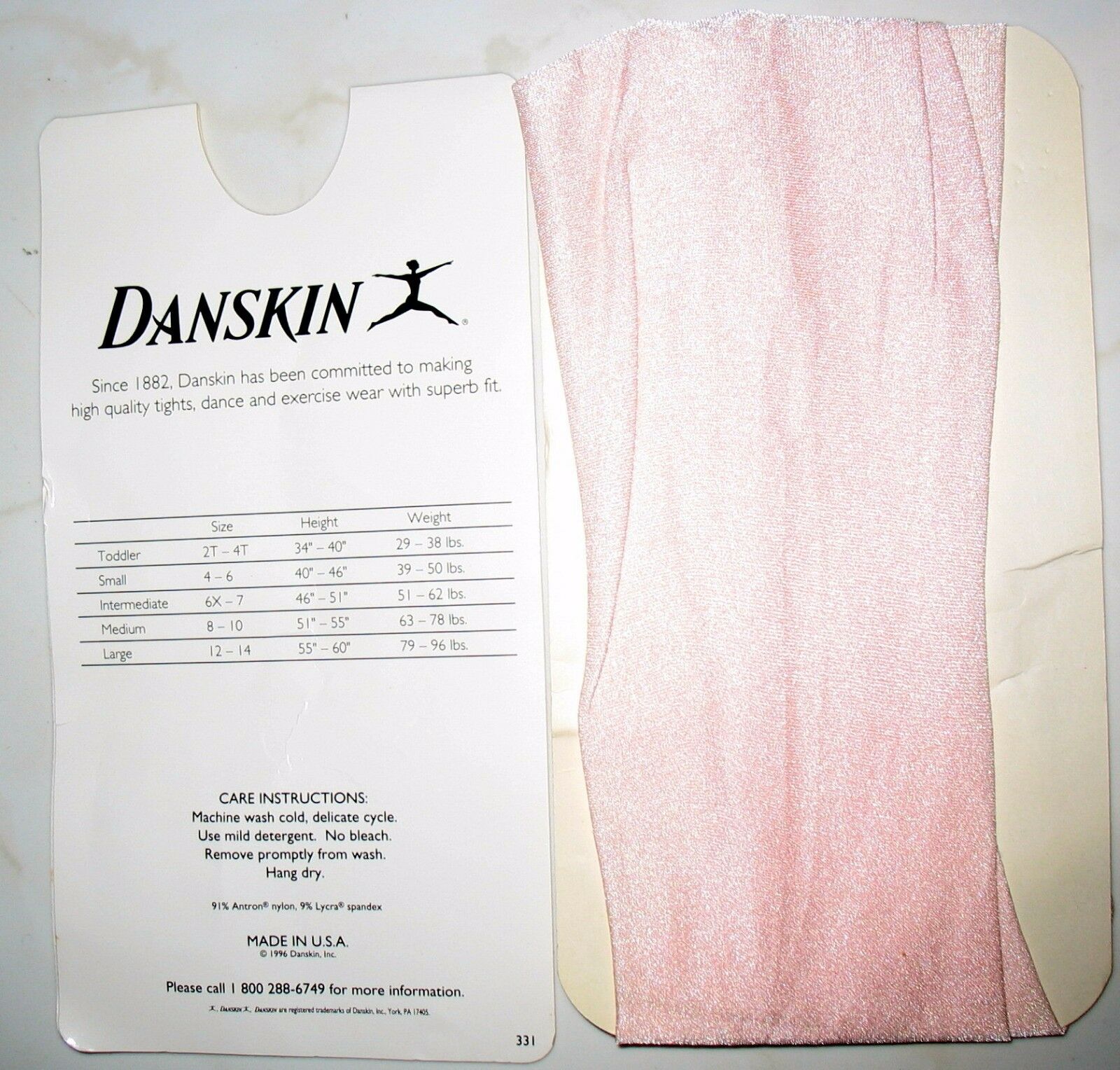 DANSKIN DANCE - NEW - PINK - FOOTED TIGHTS TODDLER  2T-4T  29-38LBS  34