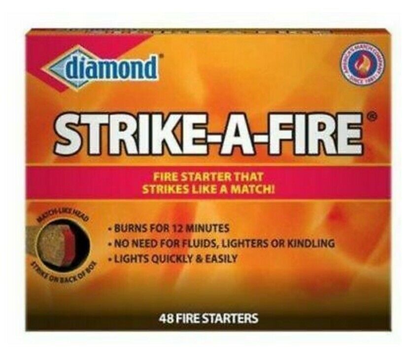 Diamond Strike-A-Fire Starter That Strikes Like A Match 4 Box of 48 - Fresh Stock Dated December 2025