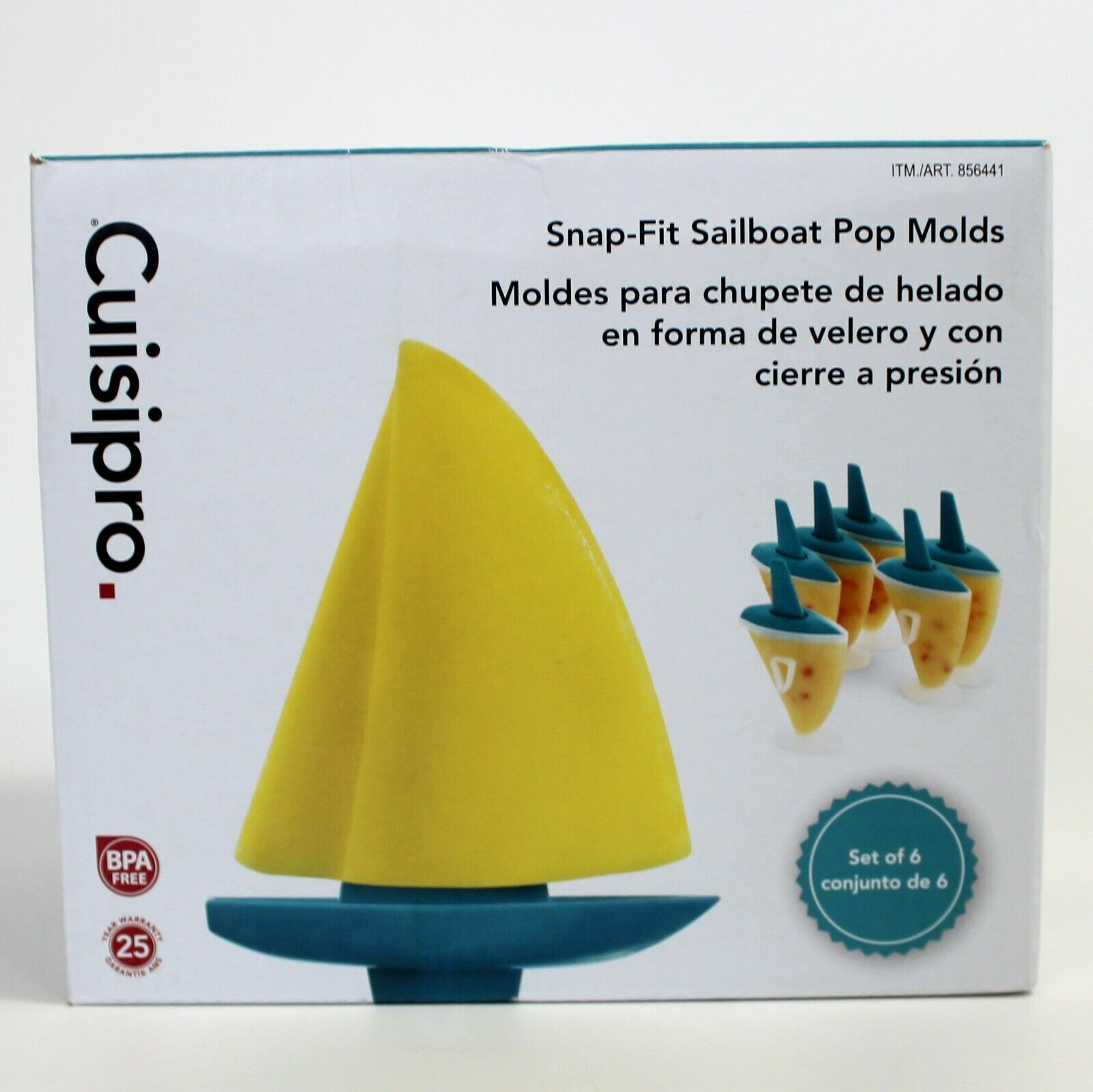 Cuisipro Snap-Fit Sailboat Homemade Popsicle Ice Pop Molds Set of 6 BPA Free NIB - Fresh Stock Dated February 2026