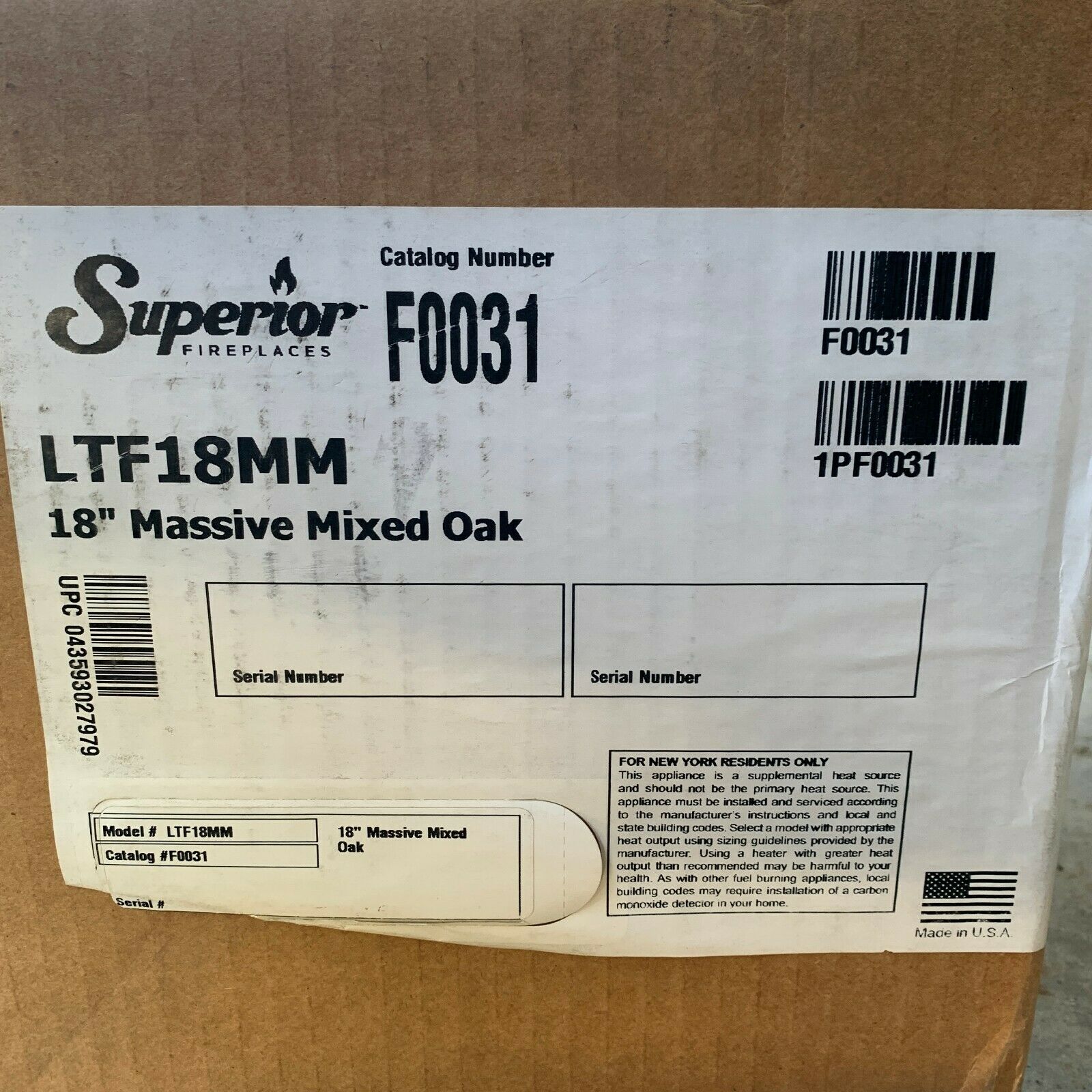 Superior Fireplaces Gas Logs: Model LTF18MM, 18