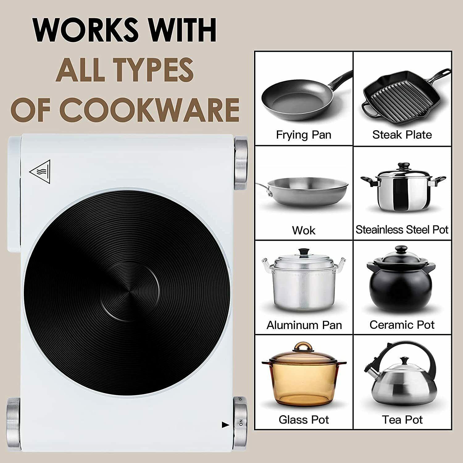 Hot Plate, CUSIMAX Electric Hot Plate 1500W Hot Plates for Cooking Single Burner - Fresh Stock Dated February 2026