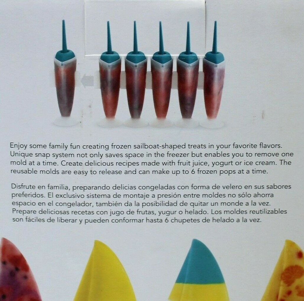 Cuisipro Snap-Fit Sailboat Homemade Popsicle Ice Pop Molds Set of 6 BPA Free NIB - Fresh Stock Dated February 2026