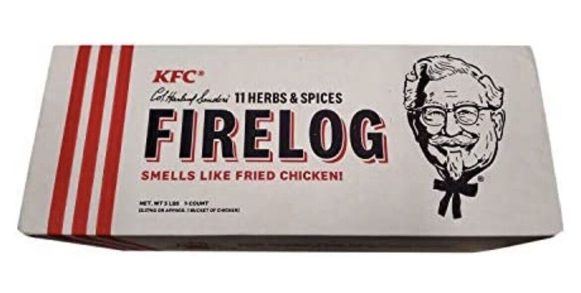 KFC FIRELOG *Enviro-Log *Fried Chicken Scented Fire Log *5 Lbs *Indoor Outdoor - Fresh Stock Dated January 2026