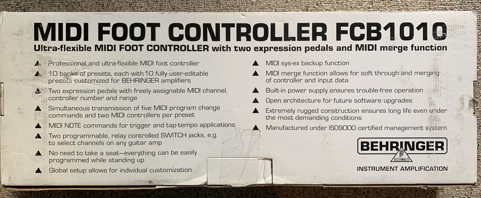 Behringer FCB1010 Ultra-Flexible MIDI Foot Controller - Fresh Stock Dated December 2025