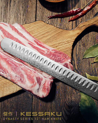 Kessaku Carving Slicing Knife 67-Layer AUS-10V Japanese Damascus Steel, 12-Inch - Fresh Stock Dated January 2026