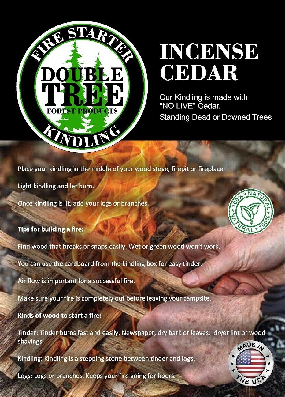 Fire Starter Kindling, 1 Large Cubic Foot Box - Fresh Stock Dated January 2026