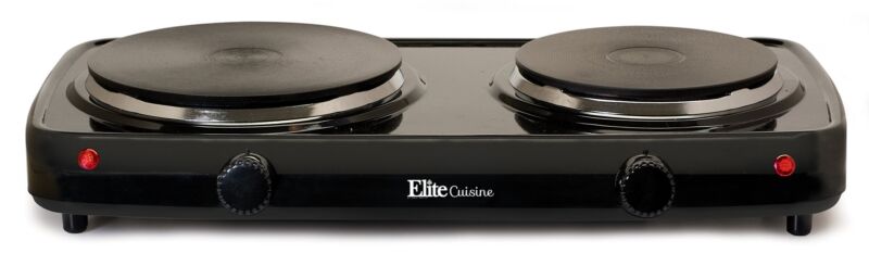 Electric Double Burner Hot Plate Heating Cooking Stove Portable Camping Burner - Fresh Stock Dated February 2026