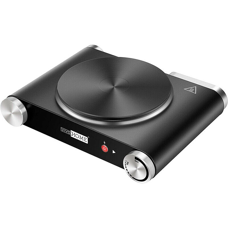 VIVOHOME 1500W Portable Electric Burner Single Hot Plate Adjustable Temperature - Fresh Stock Dated February 2026