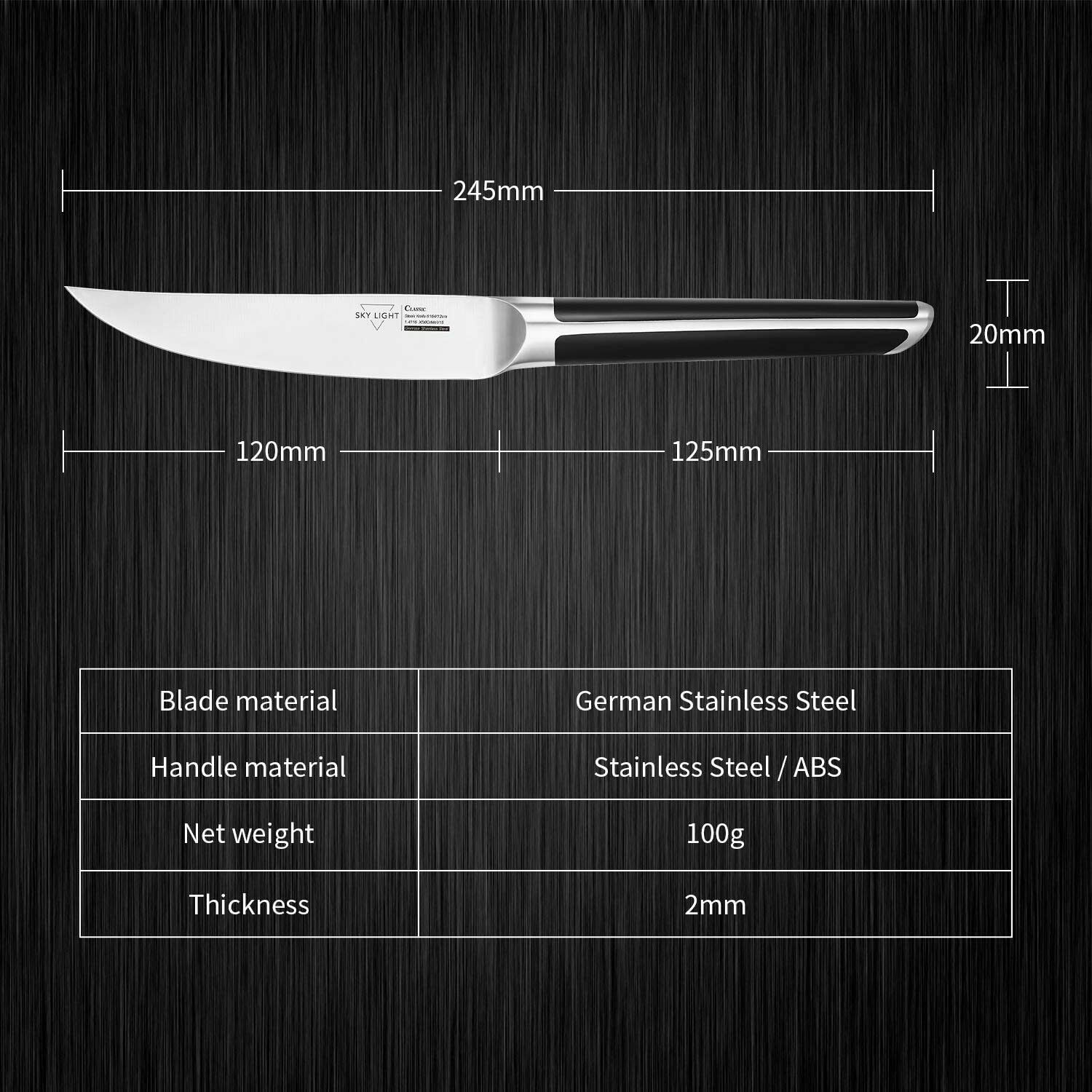 Skylight *4.5 inch Non Serrated Steak Knife Set of 4  Classic Steak Knife - Fresh Stock Dated January 2026