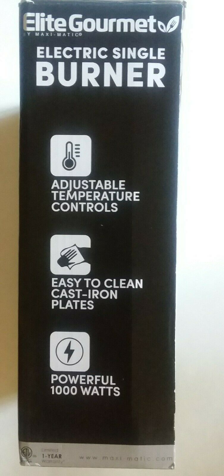 New~Maxi-Matic Elite Gourmet Electric Single Burner~6