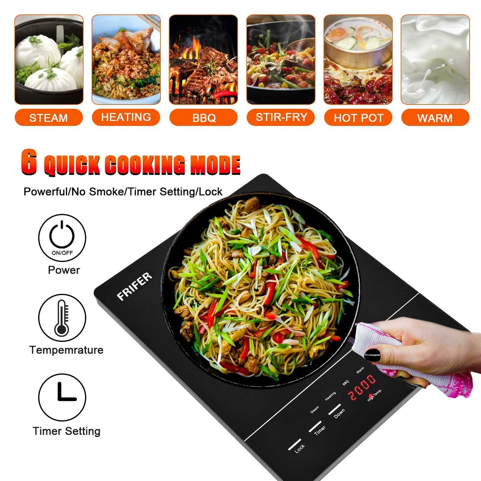 Electric Cooktop Burner Infrared Ceramic Glass Hot Plate Cooking Stove 220V - Fresh Stock Dated February 2026