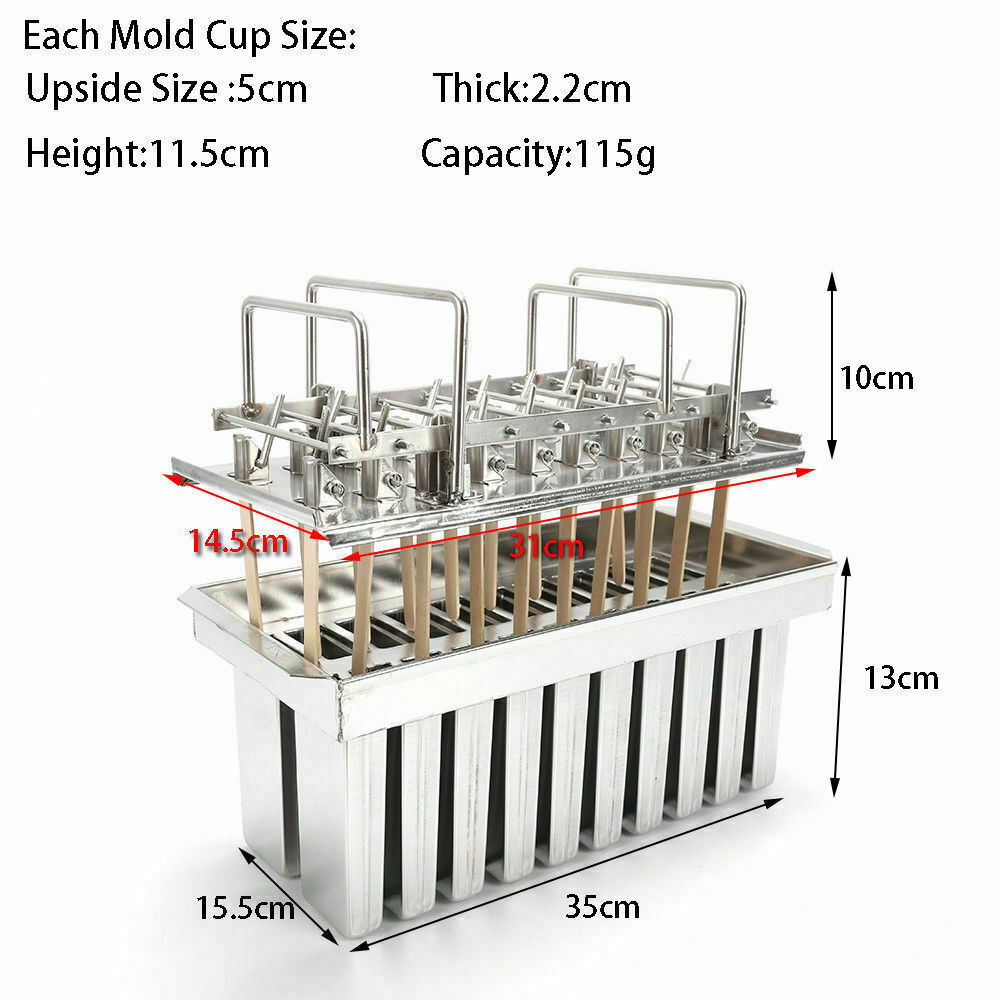 20PCS Stainless Steel Ice Cream Pop Mold Ice Pop Popsicle Holder Ice Stick NEW - Fresh Stock Dated February 2026