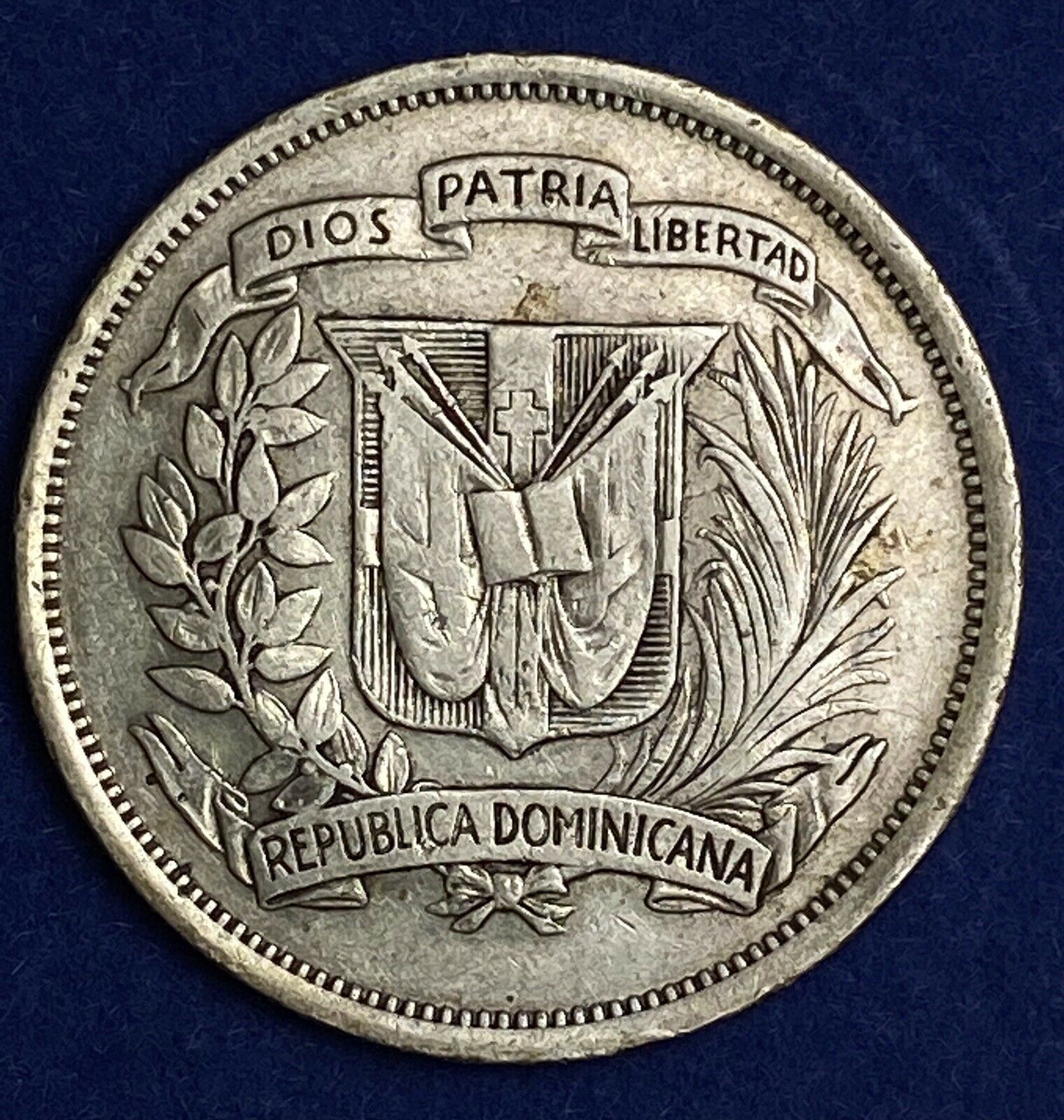 Dominican Republic 1937 1/2 Peso Silver VF - Fresh Stock Dated December 2025