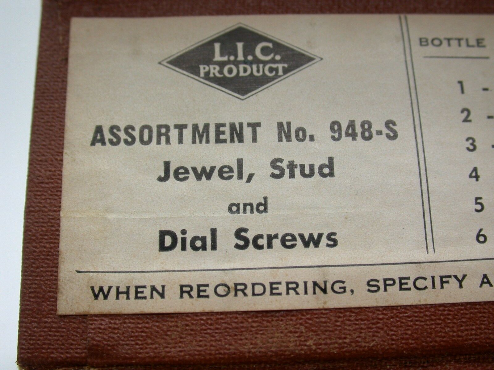 Vintage Jewel, Dial & Stud Screws Watch Repair Parts Asst. No. 948-S .030 - .050 - Fresh Stock Dated December 2025