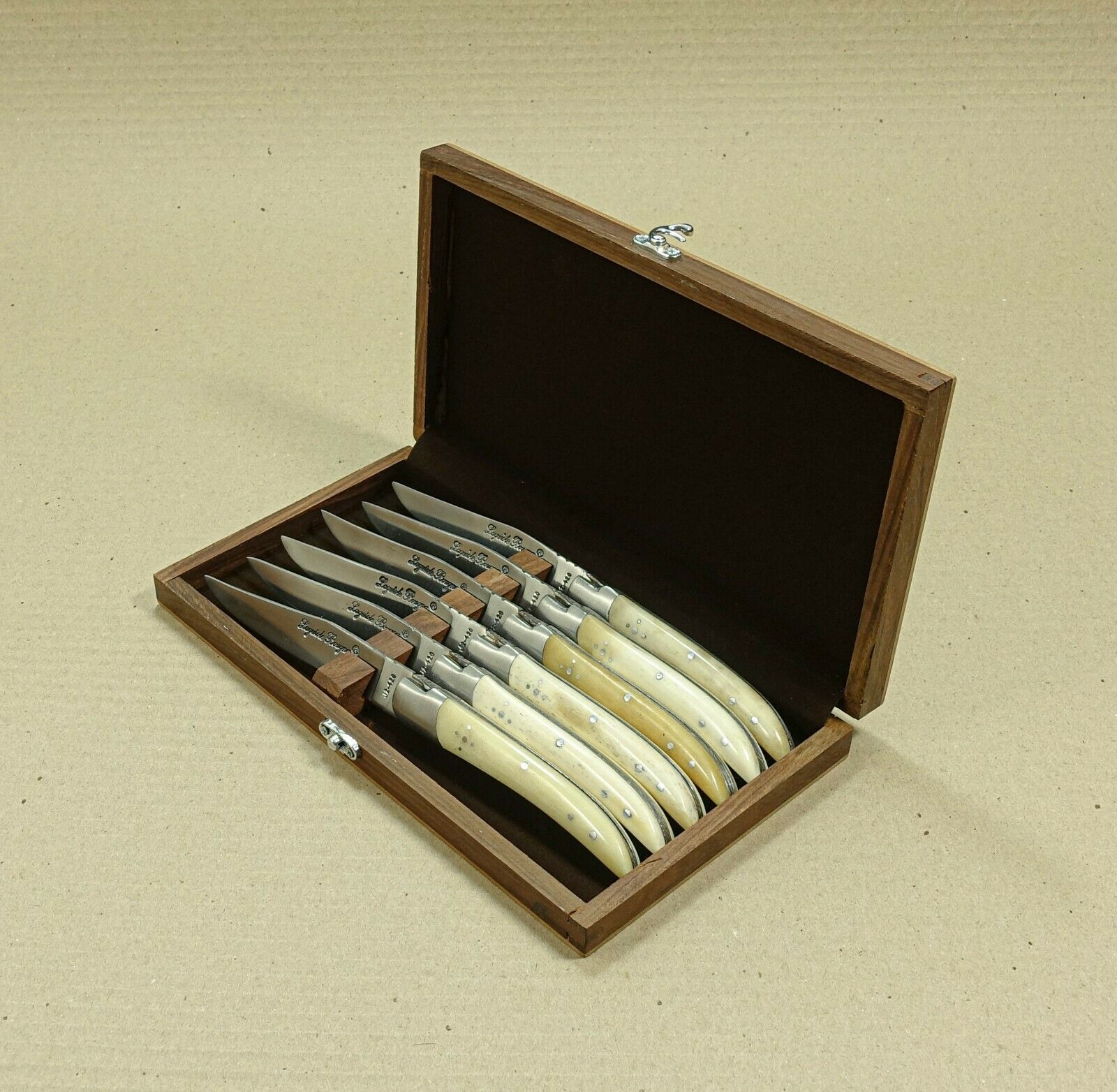 Set of 6 French Laguiole handle steak knives - Fresh Stock Dated January 2026
