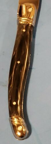 Laguiole Jean Dubose Steak Knives Set of 6. Dark Blue and White Handles. Signed - Fresh Stock Dated January 2026