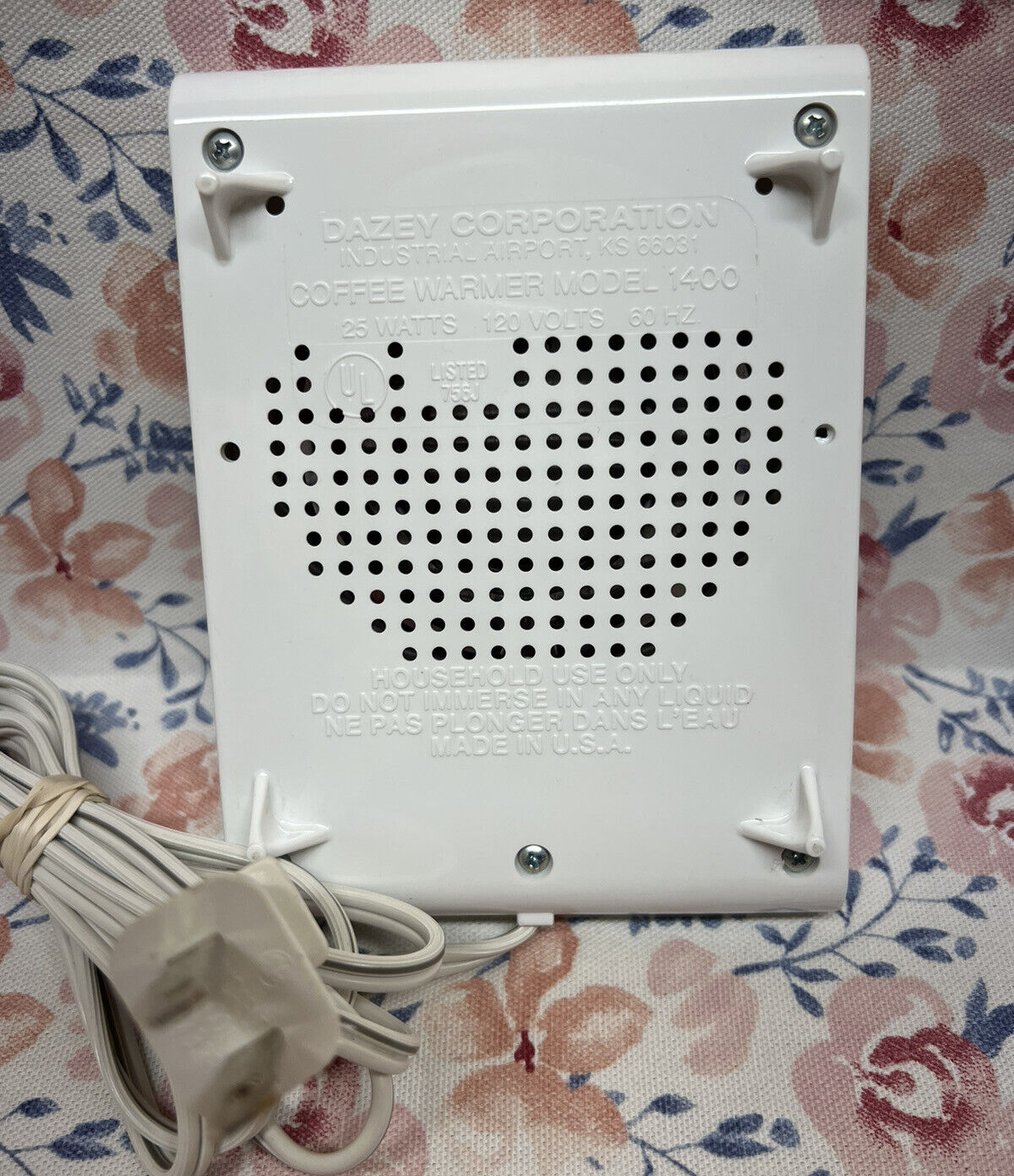 Vintage DAZEY Model 1400 Coffee Soup Beverage Cup Mug Warmer 25 Watts (CW-10) - Fresh Stock Dated February 2026