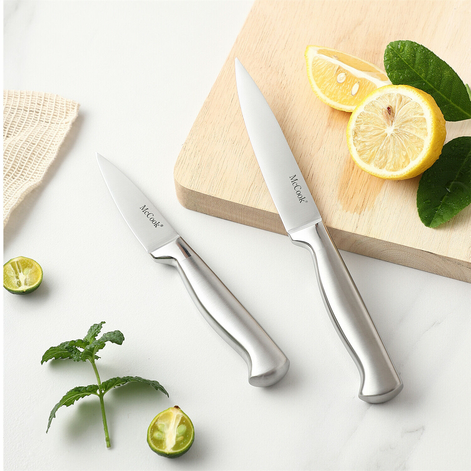 McCook 15PCS Kitchen Knife Set with Block Stainless Steel Built-in Sharpener - Fresh Stock Dated January 2026