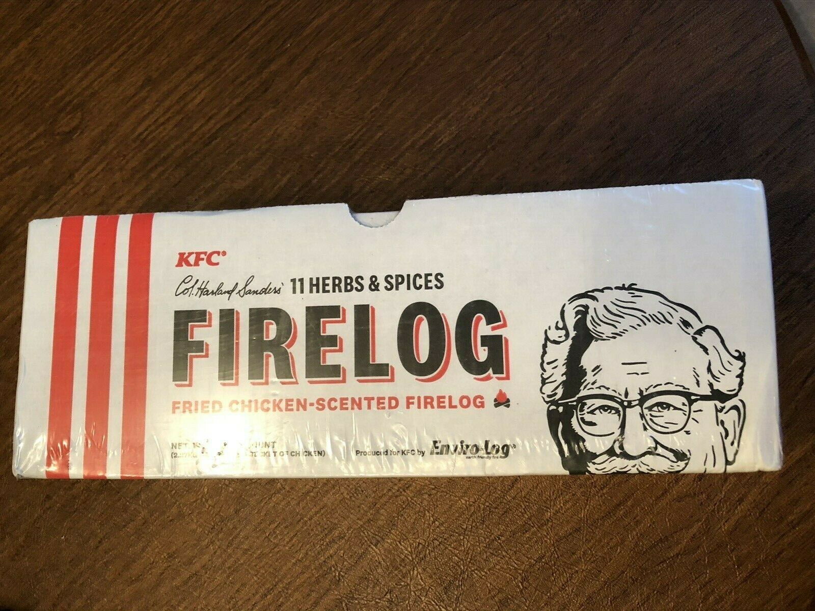 KFC 11 Herbs Spices Limited Edition FIRE LOG EnviroLog KENTUCKY FRIED CHICKEN - Fresh Stock Dated December 2025